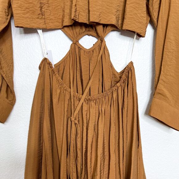 Young Fabulous & Broke Brown Derby Maxi Dress Size Large - Picture 8 of 12